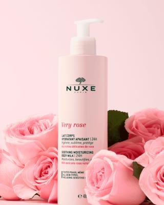 Nuxe Very Rose Soothing Moisturizing Body Milk 400ml - Natural Skincare for Dry & Sensitive Skin Nuxe Very Rose Body Milk 400ml - Natural Moisturizer Nuxe Very Rose Body Milk, moisturizing body lotion, soothing body care, natural skincare products, sensitive skin care, dry skin moisturizer, body milk, rose water skincare, non-greasy moisturizer, paraben-free skincare, mineral oil-free skincare, silicone-free skincare, gentle skincare, long-lasting hydration