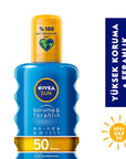 Nivea Sun SPF 50 Sunscreen Spray: UVA UVB Protection, Non-Greasy, Transparent Formula - For Outdoor Activities & Refreshing Feel Nivea SPF 50 Sunscreen Spray: UVA/UVB Protection & Refreshing sunscreen spray, SPF 50 sunscreen, water resistant sunscreen, non-greasy sunscreen, transparent sunscreen, UVA UVB protection, sun protection spray, sunscreen for outdoor activities, refreshing sunscreen, clear sunscreen spray, sunscreen, SPF 50, UVA protection, UVB protection, water resistant, non-greasy, transparent,