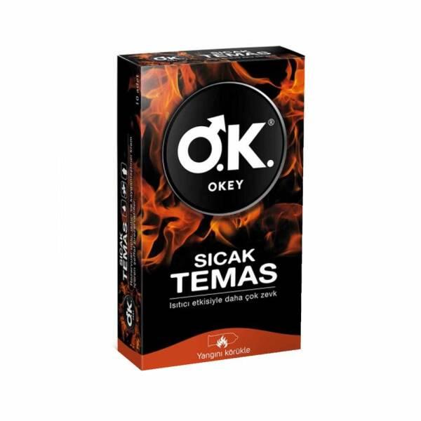 Okey Warm Sensation Condoms - 10 Pack, Latex, Lubricated for Enhanced Intimacy and Pleasure