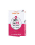 New Life Mena K2+D3 Vitamin Supplement: Supports Bone Health, High Absorption, 100 mcg K2 & 1000 IU D3, Gluten & Soy-Free New Life Mena K2+D3: Bone Health & Immune Support Vitamin K2 D3 supplement, Mena K2 D3 capsule, Vitamin K2 100 mcg, Vitamin D3 1000 IU, bone health supplement, olive oil Vitamin K2 D3, fish gelatin capsules Vitamin, soy free vitamin, GMO free vitamin, gluten free vitamin, Vitamin K2, Vitamin D3, bone health, immune support, K2 supplement, D3 supplement, dietary supplement, health and wel