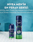 NIVEA Men Fresh Sensation Roll-On Deodorant for Men - 72 Hour Protection, Long Lasting Freshness, Dermatologically Tested, Alcohol Free NIVEA Men Fresh Sensation Deodorant - 72 Hour Protection NIVEA Men Fresh Sensation Deodorant, Roll-On Deodorant for Men, Long-lasting Antiperspirant Protection, Dermatologically Tested Deodorant, Alcohol-Free Deodorant, Men's Grooming, Personal Care, Deodorant, Antiperspirant, Freshness, Confidence, Sensitive Skin, Daily Hygiene