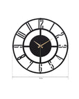 Muyika 50cm Metal Black Wall Clock - Silent Sweep Mechanism, Modern Decor - view 3