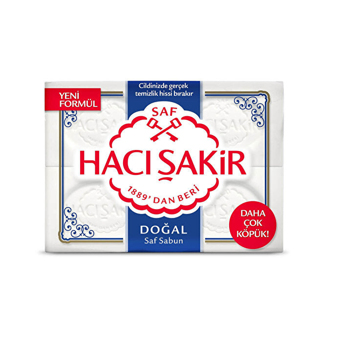 Hacı Şakir Natural White Soap 4 x 150g - Traditional Turkish Formula | 100% Natural