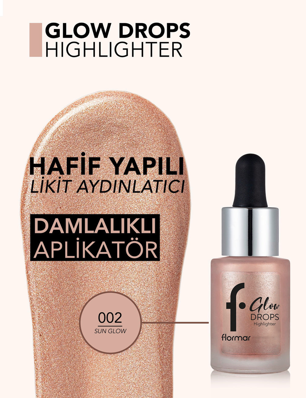Flormar Glow Drops Natural Mineral Liquid Highlighter 15ml