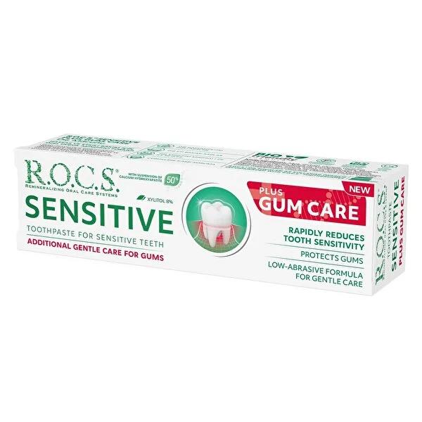 Rocs Sensitive Toothpaste with Gum Care, Fluoride-Free & SLS-Free - Gentle on Sensitive Teeth, Strengthens Enamel Rocs Sensitive Toothpaste - Gentle & Effective Oral Care sensitive toothpaste, fluoride-free toothpaste, SLS-free toothpaste, gum care toothpaste, natural toothpaste for sensitive teeth, oral care for sensitive teeth, gentle toothpaste, hydroxyapatite toothpaste, chlorophyll toothpaste, toothpaste for gum health