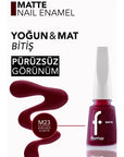 Flormar Matte Nail Polish in M23 Burgundy In Matte 11ml