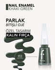 Flormar Nail Enamel High Pigment Polish 453 Khaki Green