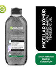 Garnier Micellar Cleansing Gel: Charcoal & Salicylic Acid - Gentle Makeup Remover for Acne Prone Skin, Blackhead Removal, Pore Cleansing - 400ml Garnier Micellar Gel: Acne & Blackhead Control - Gentle Cleanse micellar cleansing gel, makeup remover, acne prone skin, charcoal face cleanser, salicylic acid cleanser, blackhead removing cleanser, Garnier micellar water, oil free makeup remover, gentle facial cleanser, pore cleansing gel, micellar water, face wash, cleanser, skincare, acne treatment, blackhead re