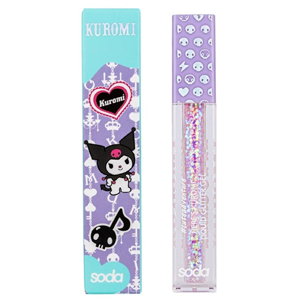 Soda Hello Kitty Kuromi Glitter Gel - Long Lasting Cosmetic Glitter for Makeup & Body Art - Skin Care
