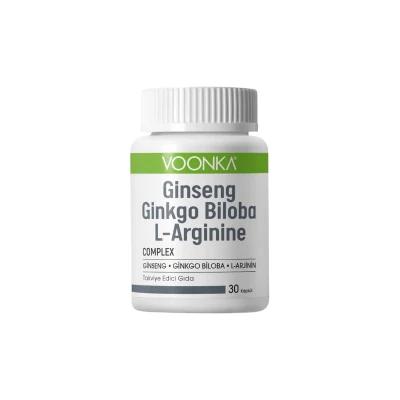 Voonka Ginseng Ginkgo Biloba L-Arginine Dietary Supplement - 30 Capsules for Energy and Cognitive Support Voonka Ginseng Ginkgo Biloba L-Arginine Supplement Ginseng supplement, Ginkgo Biloba capsules, L-Arginine dietary supplement, Energy and cognitive support, Adult nutritional supplements, Dietary Supplement, Health Supplements, Cognitive Support, Energy Boost, Natural Supplements