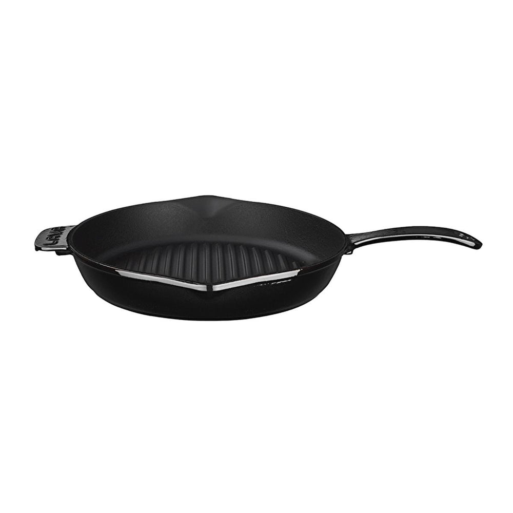 Lava Cast Iron Grill Pan - 28cm Round Enamel Coated Cookware for Stovetop & Oven Use