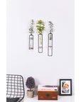 Muyika Modern Metal Wall Shelf Set with Glass Shades - 3 Decorative Shelves for Indoor Display - view 2