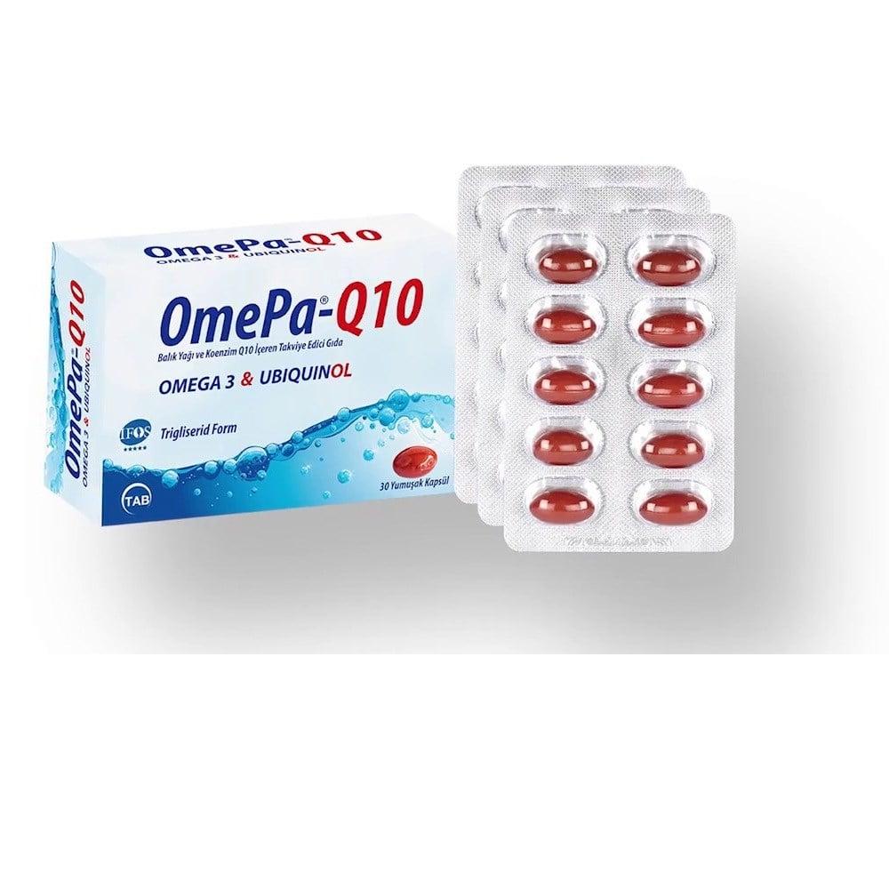 OmePa-Q10 Omega-3 Ubiquinol Dietary Supplement for Heart Health - 30 Soft Capsules OmePa-Q10 Omega-3 Ubiquinol Supplement for Heart Health Omega-3 supplement, Coenzyme Q10, Ubiquinol, Dietary supplement for heart health, Antioxidant supplement, Heart health support, Energy production support, Fish oil supplement, Soft capsules, Health and wellness, Dietary supplements, Nutrition, Health supplements