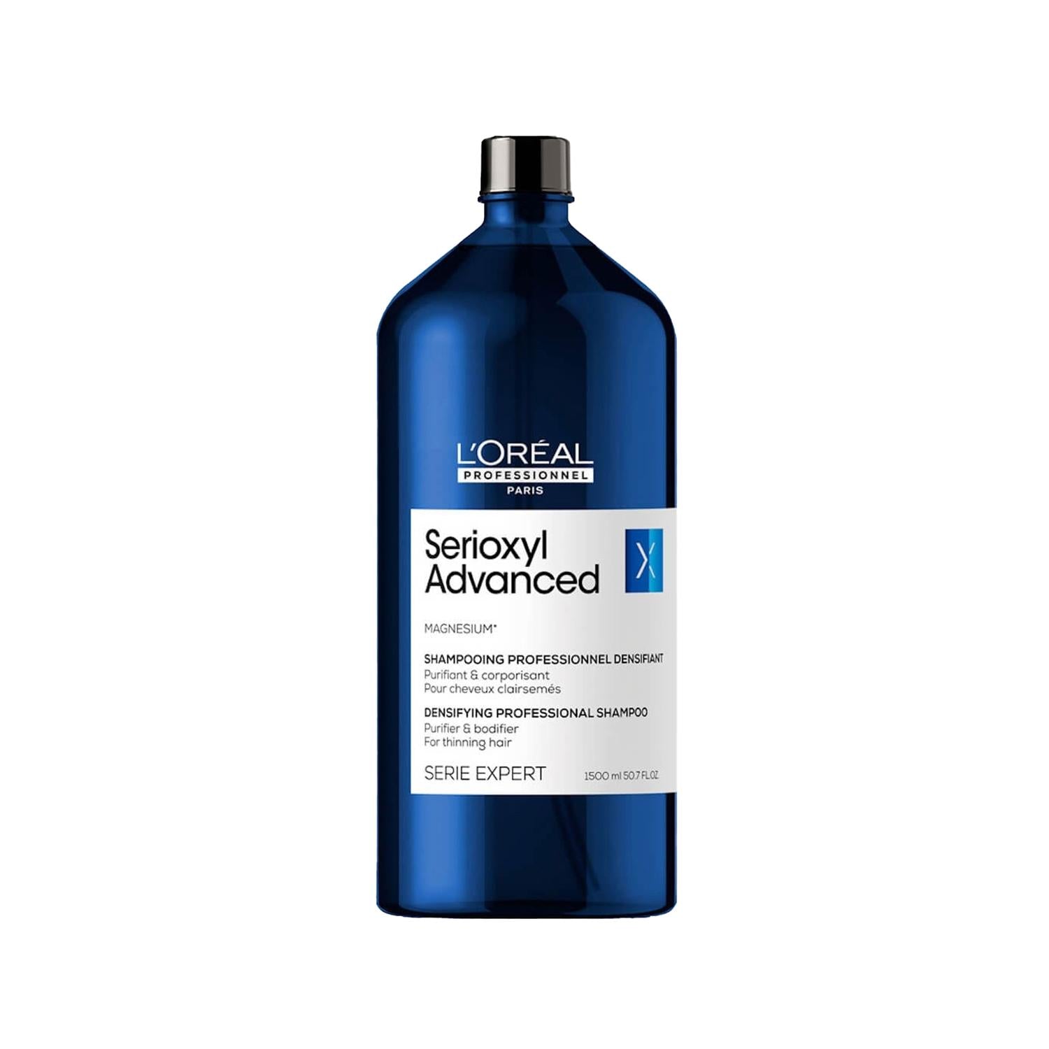 L'Oreal Professionnel Paris Serioxyl Advanced Shampoo - Density Enhancing for Fine Hair, 1500ml L'Oreal Serioxyl Advanced Shampoo for Fine Hair L'Oreal Professionnel Paris, Serioxyl Advanced Shampoo, Density-enhancing shampoo, Fine hair care, Professional hair care products, Hair volumizer, Volumizing shampoo, Hair care for fine hair, Advanced hair care, Large volume shampoo, 1500ml shampoo, Professional hair products