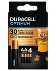 Duracell Optimum AA Alkaline Batteries 1.5V 4 Pack