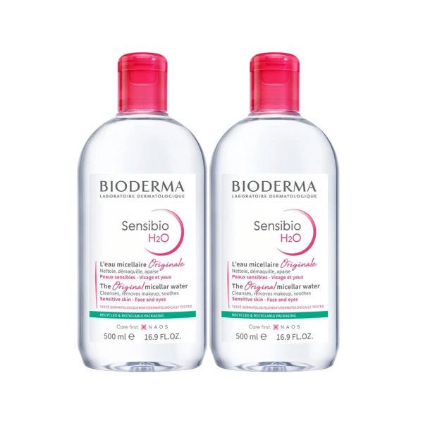 Bioderma Sensibio H2O Micellar Water for Sensitive Skin, Gentle Makeup Remover and Cleanser - 500ml Twin Set Bioderma Sensibio H2O Micellar Water - Gentle Makeup Remover sensitive skin micellar water, no-rinse makeup remover, Bioderma Sensibio H2O, gentle cleansing solution, soothing skincare for sensitive skin, micellar water, gentle makeup remover, sensitive skin care, skincare for sensitive skin, no-rinse cleanser, dermatologically tested, fragrance-free, non-comedogenic, paraben-free, skincare essential