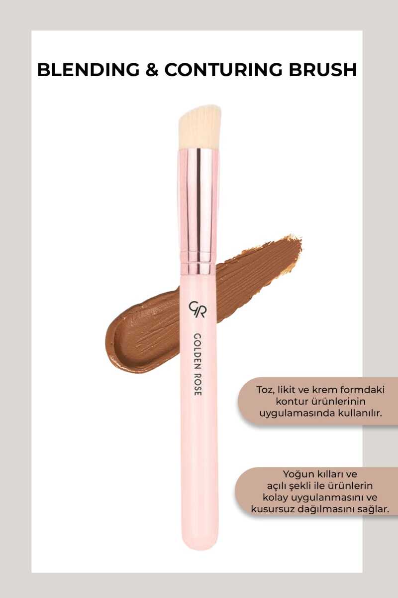 Golden Rose Blending & Contouring Brush for Seamless Definition