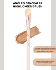 Golden Rose Angled Concealer & Highlighter Brush for Flawless Blending