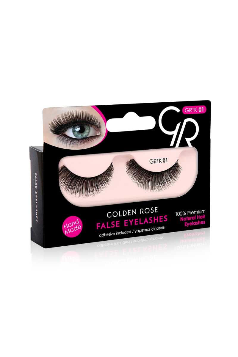 Golden Rose False Eyelashes 01 - Natural Look Reusable Strip Lashes