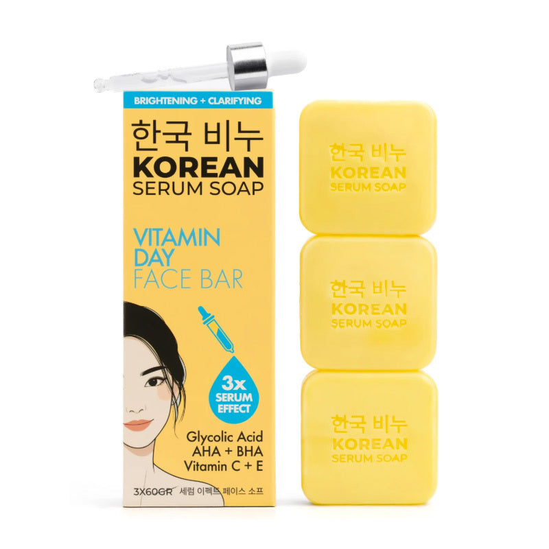 Greenlabel Korean Serum Soap Vitamin Day Face Bar 3x60g