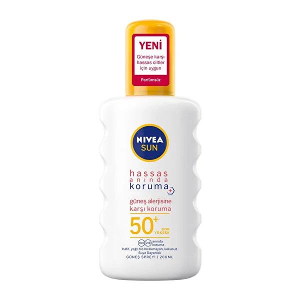 Nivea Sunscreen Spray SPF 50+ for Sensitive Skin - Water-Resistant, Fragrance-Free, Dermatologically Tested - 6.76 fl oz Nivea Sunscreen Spray SPF 50+ - Water-Resistant & Fragrance-Free sunscreen spray, SPF 50+, sensitive skin, water-resistant sunscreen, fragrance-free sunscreen, dermatologically tested, Nivea, sun protection, outdoor activities, beach essentials, skincare, cosmetics, sun care, UV protection