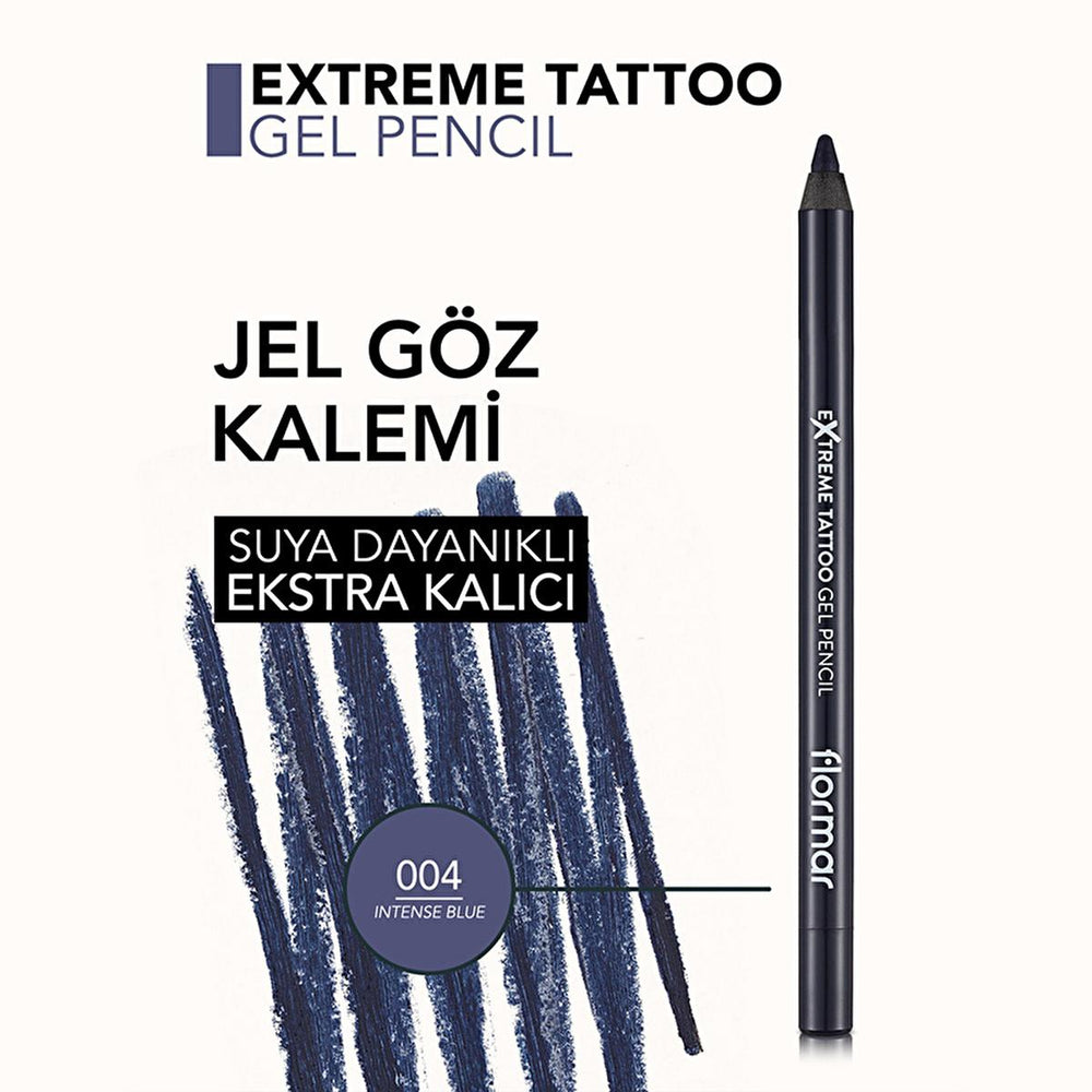 Flormar Extreme Tattoo Waterproof Gel Eyeliner - Long Lasting, Smudge Proof Eye Makeup - Intense Blue - Eyeliner
