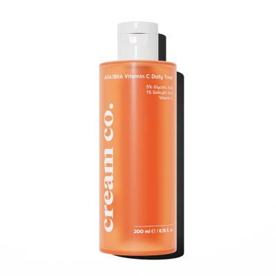 Cream Co. AHA/BHA Vitamin C Daily Toner - 200ml, Vegan, Cruelty-Free, Dermatologically Tested AHA/BHA Vitamin C Toner - Vegan & Cruelty-Free | Cream Co. AHA BHA Vitamin C Toner, Daily Toner for Skin Cleansing, Vegan Skincare Products, Cruelty-Free Toner, Dermatologically Tested Skincare, Skin Illumination Toner, Hydrating Toner for Daily Use, Skincare Routine, Natural Skincare, Sensitive Skin Friendly, Exfoliating Toner, Antioxidant Skincare, Skincare for Women, Skincare for Men, Glow Up Skincare