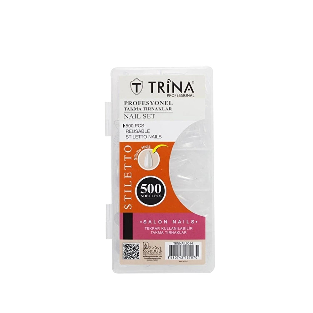 Trina False Nails Stiletto Artificial Nail Tips 500 Pieces - Nail Art Supplies for DIY Nail Kits Trina Stiletto False Nails 500 Pieces - Artificial Nail Tips False nails, Artificial nail tips, Stiletto nails, Nail art supplies, DIY nail kits, Nail beauty enhancements, Cosmetic nail products, At-home nail application, Nail fashion, Trendy nail designs