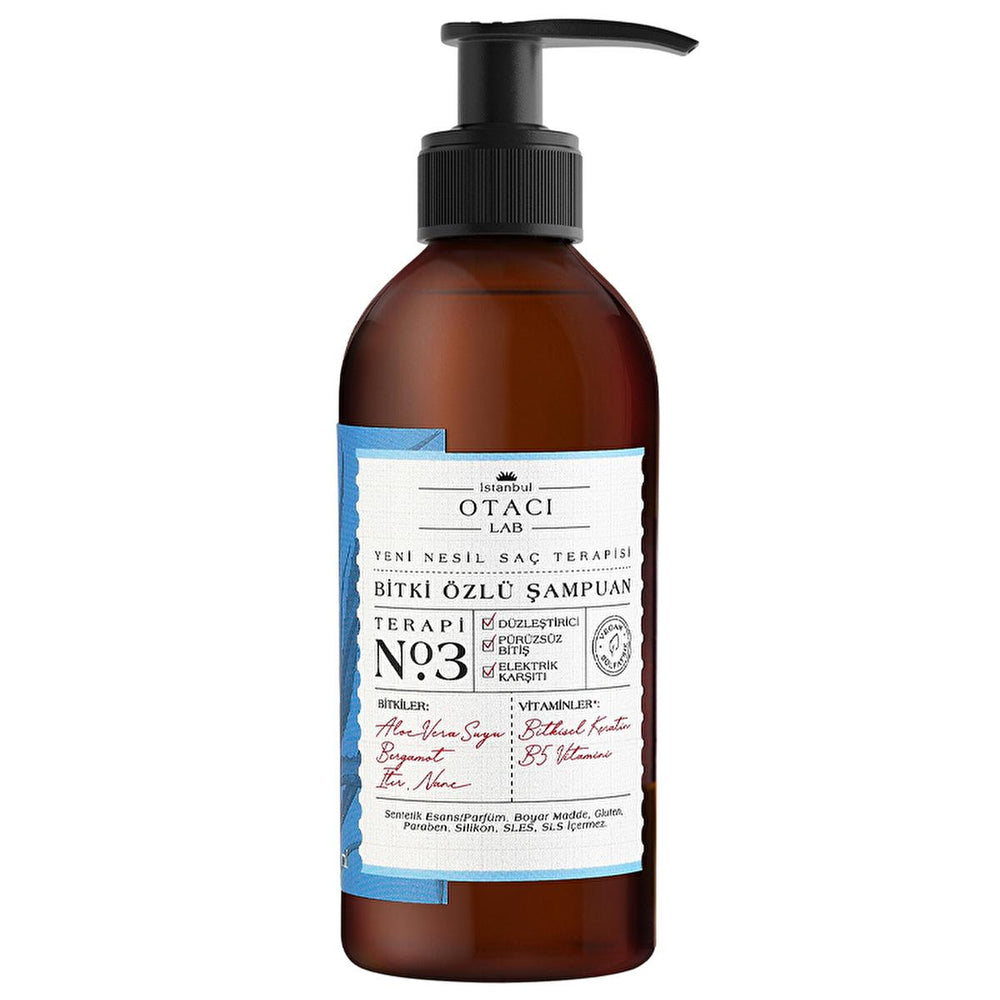 Otacı Lab No:3 Sulfate-Free Smoothing Shampoo - Anti-Frizz, Natural Hair Care, 8.45 fl oz - Shampoo