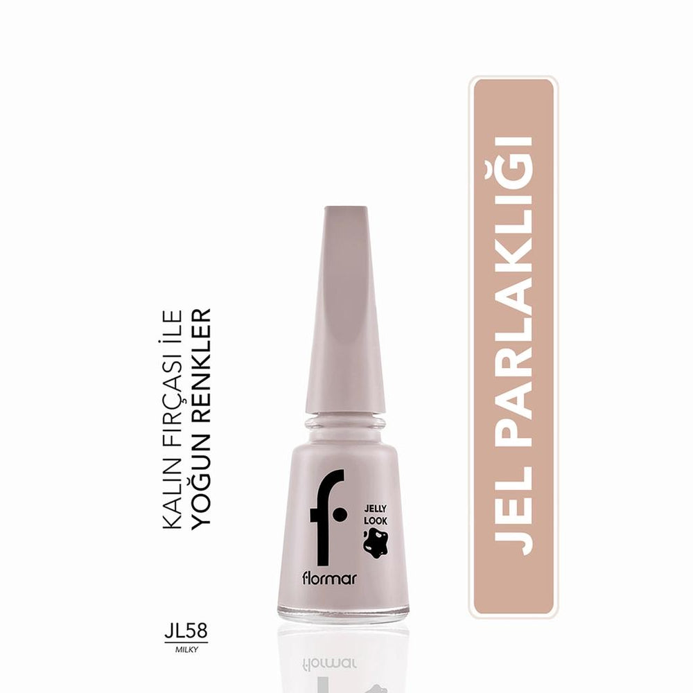 Flormar Jelly Look High-Shine Gel Effect Nail Polish JL58 Milky 11ml