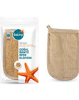 Balmy Exfoliating Bath Glove - Natural Loofah & Cotton, Exfoliates & Renews Skin, Turkish Bath Glove for Oily - Exfoliator