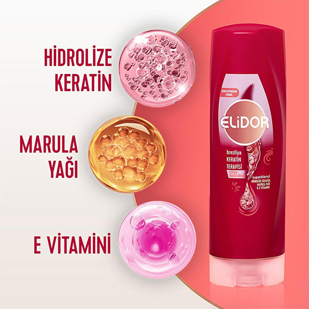 Elidor Brazilian Keratin Therapy Hair Serum - Nourishes, Smooths, and Adds Shine to Hair - 11.83 fl oz - view 7