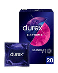 Durex Extreme Condoms - Delaying, Textured for Enhanced Pleasure - Pack of 20 Durex Extreme Condoms - Delaying & Textured for Enhanced Pleasure Durex Extreme Condoms, delaying condoms, textured condoms, extended pleasure condoms, ribbed condoms, condoms with delaying cream, condoms for enhanced pleasure, adult protection, intimate products, couples gifts, adult accessories