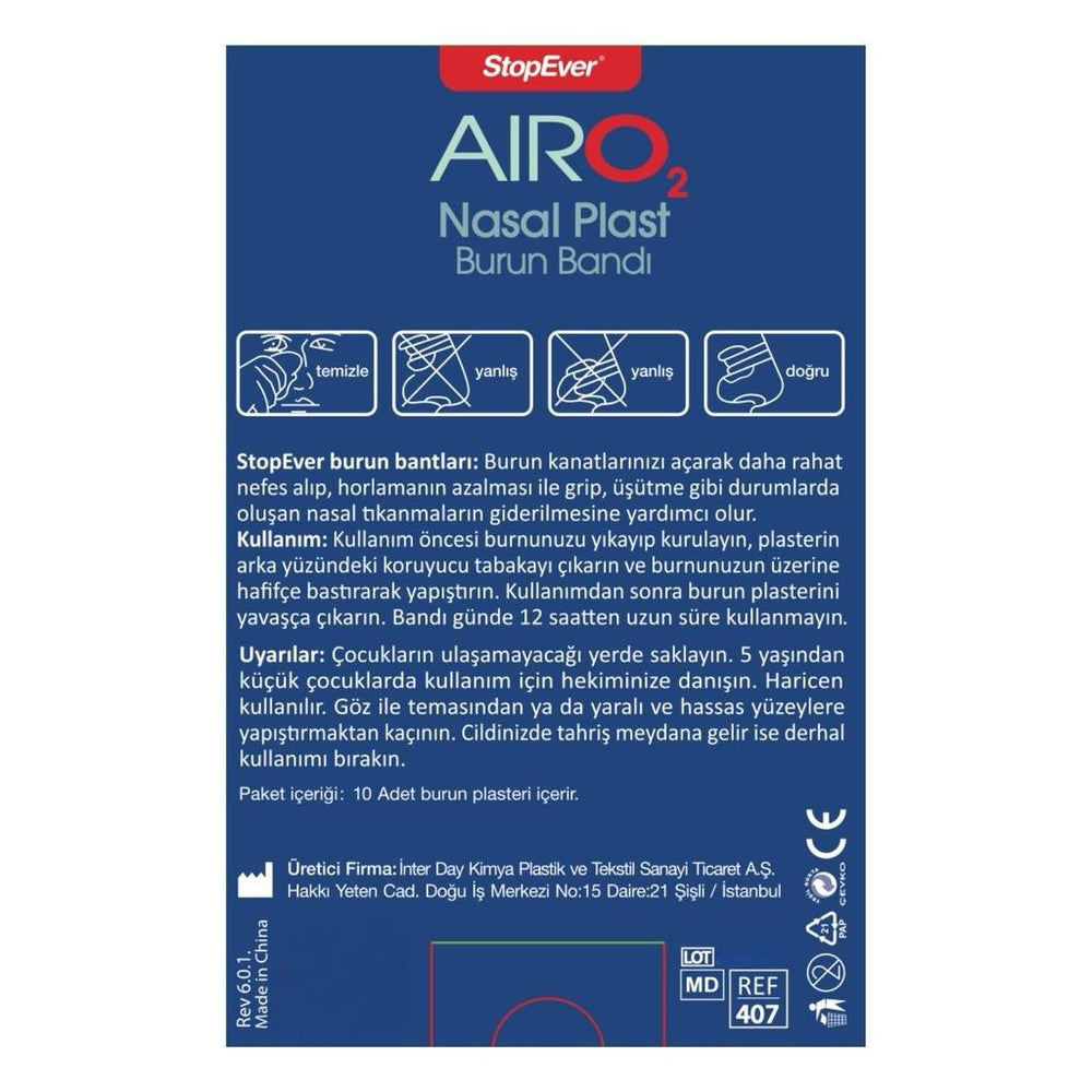 StopEver Nasal Plast Breathe Easy Strips Large 10 Pack