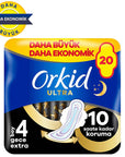Orkid Ultra Gece Ekstra Overnight Hygienic Pads for Women - Extra Absorbency, 20 Count - view 2