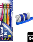 Signal Soft Bristle Manual Toothbrush - Gentle Oral Care, Ergonomic Design for Effective Teeth Cleaning - Toothpaste