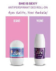 She Sexy Roll-On Deodorant for Women - Alcohol & Paraben-Free, Long-Lasting Protection, Ideal for Sensitive Skin - 50ml She Sexy Roll-On Deodorant: Long-Lasting Odor Protection roll-on deodorant, deodorant for women, alcohol free deodorant, paraben free deodorant, sensitive skin deodorant, long lasting deodorant, fragrant deodorant, 50 ml deodorant, she sexy deodorant, women's deodorant, deodorant, sensitive skin, all-day protection, odor control, travel size, personal care, hygiene, fragrance, cosmetic, bo