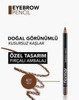 Flormar Eyebrow Pencil with Soft Tip and Built-in Brush - 401 Beige, Natural Eyebrow Makeup Flormar Eyebrow Pencil - Natural Eyebrow Makeup eyebrow pencil, Flormar, natural eyebrow makeup, long-lasting makeup, eyebrow brush, cosmetic, makeup, beauty, brow care, brow styling, 401 Beige