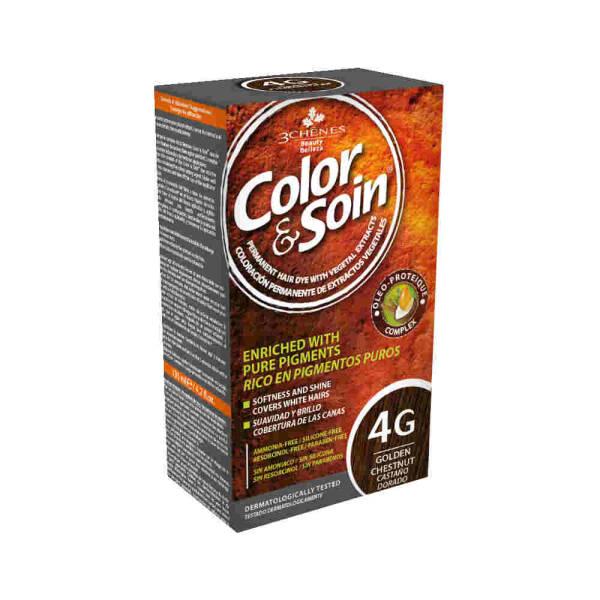 color and soin 4g golden chestnut hair color, natural hair dye for women Color&Soin 4G Golden Chestnut - Natural Hair Dye | 4.23 fl oz Color&Soin 4G Golden Chestnut Hair Color color-soin, natural-hair-color, permanent-hair-dye, golden-chestnut, hair-care, cruelty-free, plant-based, ammonia-free, hair-coloring, ai-generated
