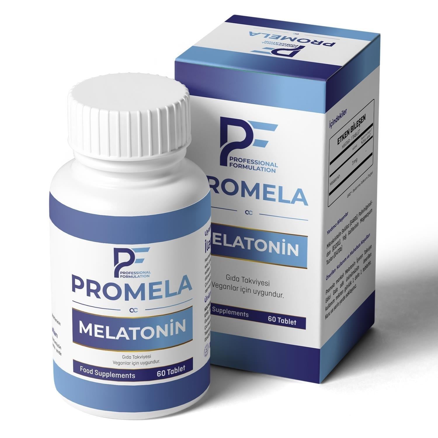 PF Promela Melatonin 3 mg 60 Tablets - Sleep Support Supplement for Adults and Teens Melatonin 3mg Sleep Support Supplement Melatonin Supplement, Sleep Support, Dietary Supplement, Melatonin 3 mg, Sleep Regulation, Adults, Teens, Sleep Aid, Relaxation, Wellness, Health Supplements, Natural Sleep Support, Melatonin for Sleep