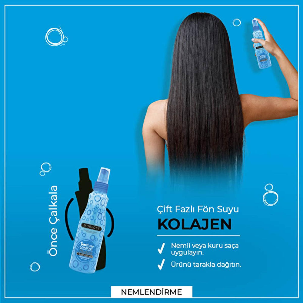 Morfose Collagen Double Phase Hair Serum - 7.44 fl oz, Heat Protectant & Softening Hair Care - Hair Oil
