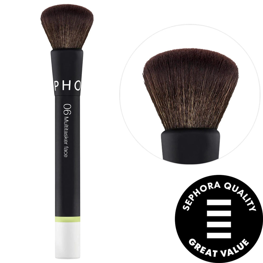 Essential Brush - Multitasking Face Brush for Flawless Makeup Application Multitasking Face Brush for Flawless Makeup Multitasking face brush, Makeup brush, All-in-one beauty tool, Synthetic bristle brush, Versatile makeup application, Makeup enthusiasts, Beauty professionals, Simplify makeup routine, Cruelty-free, Hypoallergenic, Easy to clean, Buildable coverage, Customizable makeup, Travel makeup, Minimalist makeup, Makeup essentials