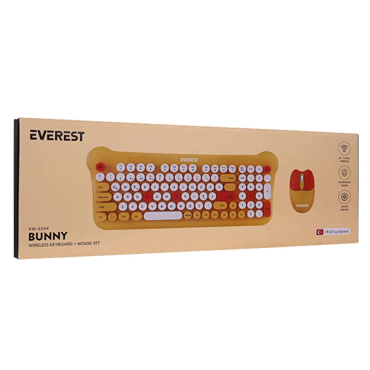 Everest Wireless Keyboard and Mouse Set - 2.4Ghz + Bluetooth, Compact Design, Multimedia Keys Everest Wireless Keyboard & Mouse Set - 2.4Ghz & Bluetooth Wireless Keyboard and Mouse, 2.4Ghz Keyboard, Bluetooth Keyboard, Multimedia Keyboard, Compact Keyboard, Clutter-Free Workspace, Efficient Typing, Multimedia Controls, Bluetooth-Enabled Devices, Compact Design, Wireless Input Solution, Keyboard and Mouse Combo