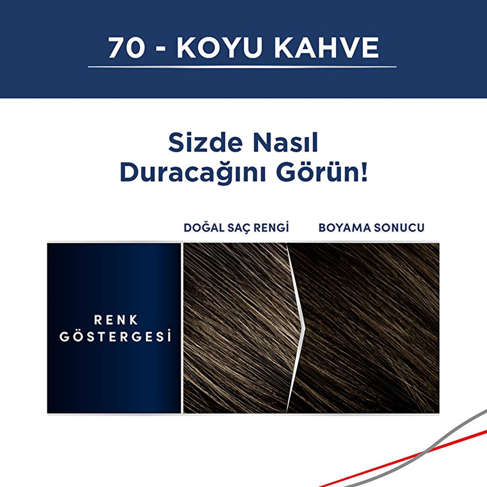 Men Perfect Koyu Kahve Saç Boyası - 70 Dark Brown Men's Hair Dye for Grey Hair Coverage - view 7