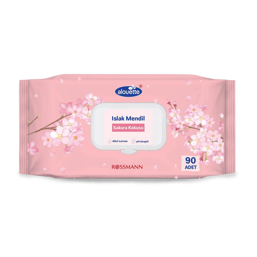 Alouette Sakura Wet Wipes for Gentle Cleansing 90 Count