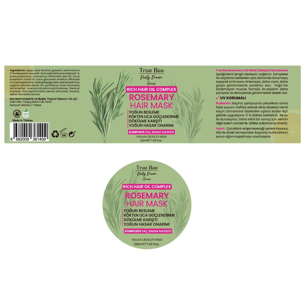 True Bee Rosemary Hair Mask for Stronger Strands 220 ml