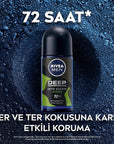 Nivea Men Deep Dimension Amazonia Roll-on Deodorant - Long Lasting Anti-Perspirant Protection for Men, 72 Hours Freshness, Masculine Scent Nivea Men Deep Dimension Amazonia Deodorant - 72 Hours Freshness Nivea Men Deodorant, Roll-on Deodorant, Long-lasting Anti-perspirant, Men's Grooming, Amazonia Scent Deodorant, Men's Personal Care, Anti-perspirant Deodorant, Masculine Fragrance, Black Carbon Deodorant, Dermatologically Tested Deodorant, 72 Hour Protection, Freshness for Men, Confidence Boost, Daily Groom