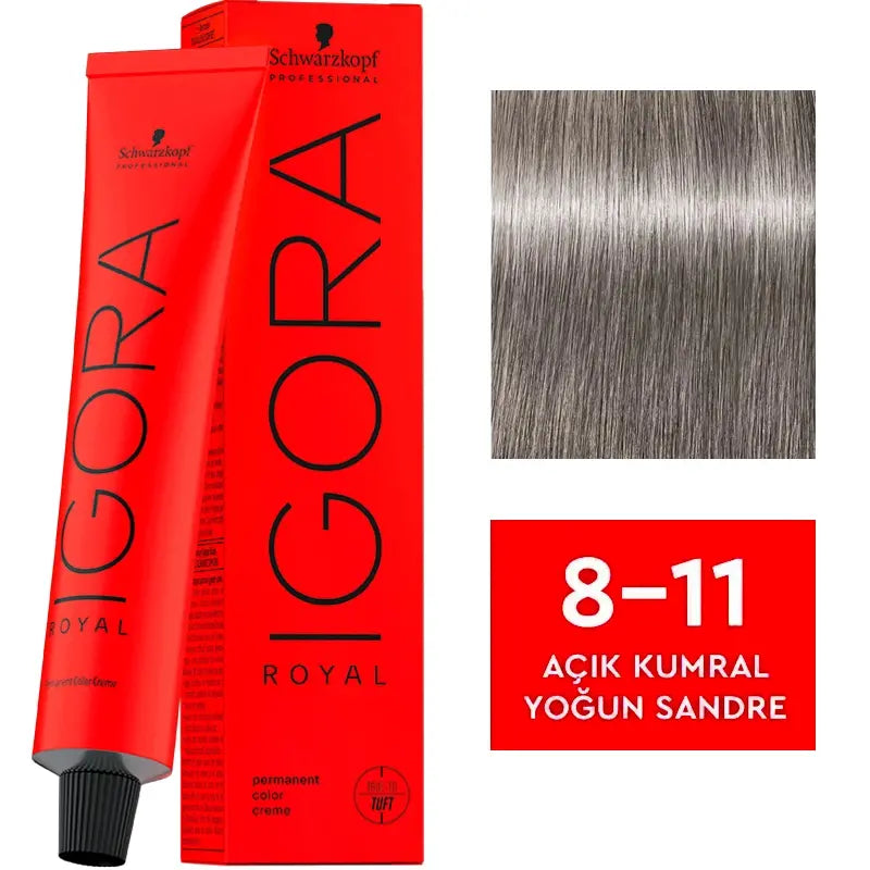 Igora Royal Permanent Color Creme 8-11 Light Blonde Cendre 60ml