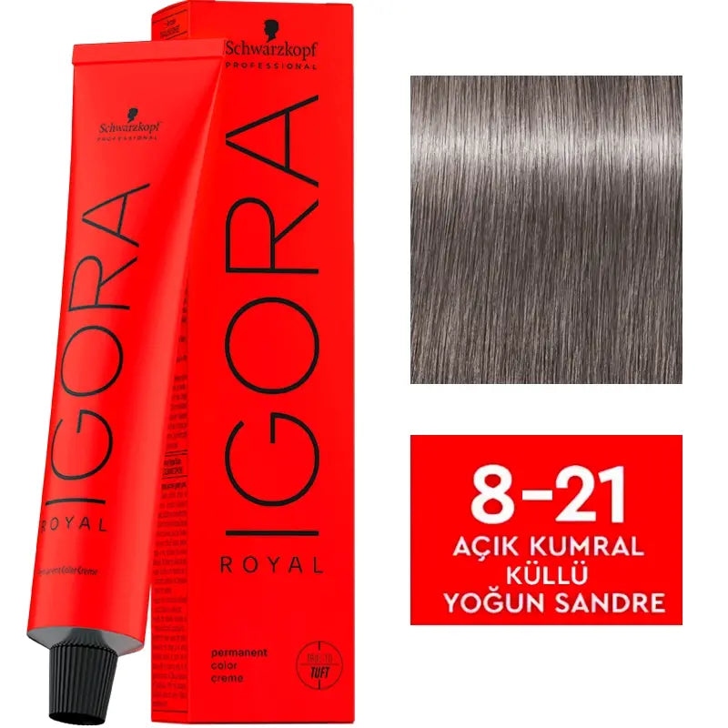 Igora Royal Permanent Color Creme 8-21 Light Ash Blonde 60ml