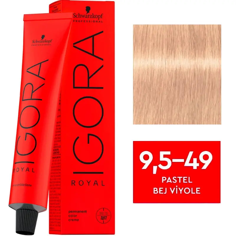 Igora Royal Permanent Color Creme 9.5-49 Pastel Beige Violet 60ml